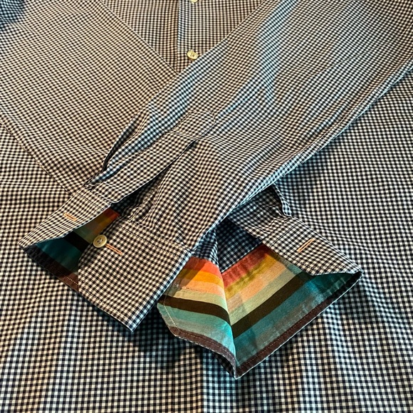 Paul Smith Men’s blue/navy check dress shirt. Size 15.5 - Picture 4 of 6